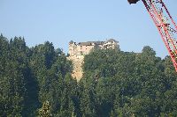 Pohled z okna pokoje - hrad Kapfenberg.