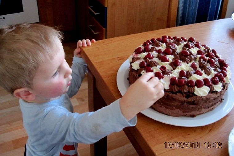 Jindek obdivuje dort.